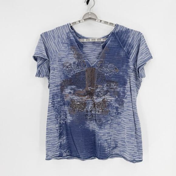 Maurices True Y2K Wild West Cowboy Boot t-shirt rhinestone accents size 3X top - Picture 1 of 6
